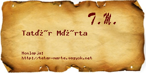 Tatár Márta névjegykártya